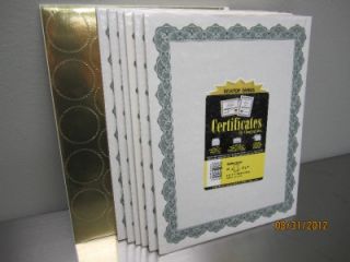 Lot of 6x25 Certificates by Geographics Paper with Gold Stickers 8 5 x