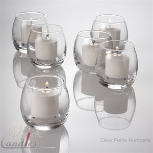 Small Votive Hurricane Glass Candle Holder Rounded Clear Tea Light