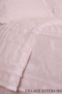 CHIC SHABBY WHITE TUFTED SOFT CHENILLE KING COVERLET BEDSPREAD 100%