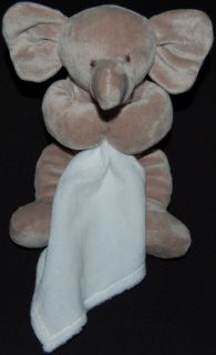 Baby Ganz Plush Gray Elephant White Blanket Rattle