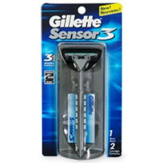Gillette Sensor 3 Razor Handle with 2 Cartridges New in Package