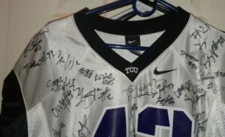 2012 TCU Texas Horned Frogs Team Signed Football Jersey Certificate