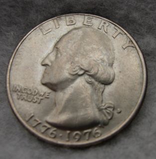 TWO 1776 1976 D George Washington Bicentennial Clad Quarters ~ Great