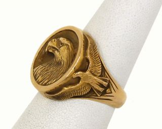  Franklin Mint 14k Golden Eagle Ring by Gilroy Roberts w Box