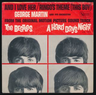 Beatles RARE 1964 GEORGE MARTIN RINGOS THEME PICTURE SLEEVE