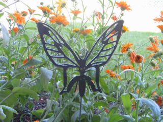 Butterfly Garden Yard Flower Bed Art Metal Stake Insect