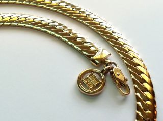 Givenchy 70s Heavy Gold Plated Wide Chain Necklace Gorgeous Estate