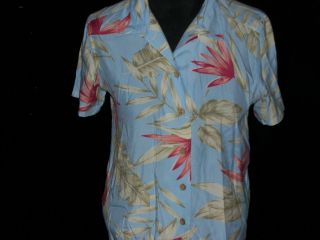 Gloria Vanderbilt Womens Hawaiian Shirt B 42 P M Viscose Rayon Aloha