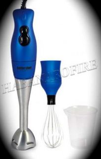 New Better Chef Blue Hand Held Immersion Blender / Mixer w/ Whip