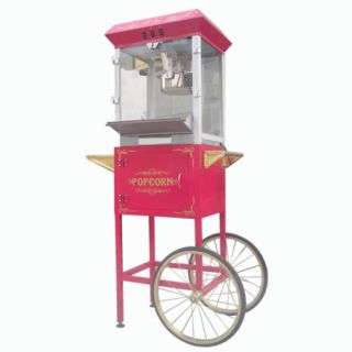 8oz Popcorn Maker Popper Machine with Cart Brand New Red PC8