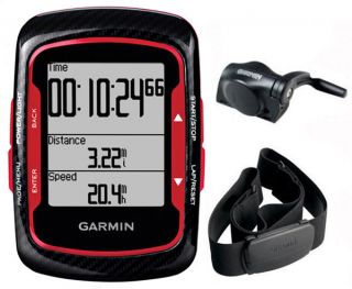 Garmin Edge 500 Bundle Red Cycling Computer Cadence Premium Heart Rate