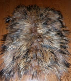 Real Genuine Goat Fur Dyed Rug Plate Throw New Authentic Fur