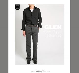 Brosn Mens Casual Dress Glen Bootcut Check Slacks Pants Black Sz 30 32