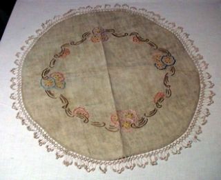 Arts Crafts Antique Tablecloth Doily Tatting Handmade