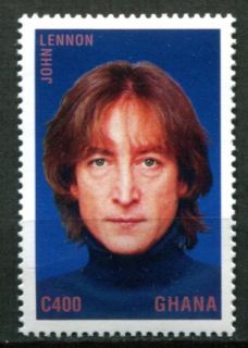 Ghana 1995 John Lennon Beatles Memorial Portrait Stamp Mint Never