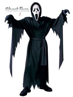 Boys Scream Costume Ghostface Mask Ghost Face Robe Movie 4 Halloween
