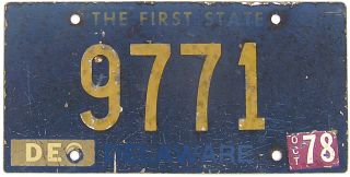 1978 Delaware License Plate Gibby Alpca