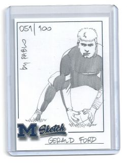 Gerald Ford TK Legacy Sketch Card Michigan 100 RARE