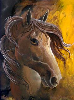 Golden Mare Original Art Horse Painting Sherry Shipley