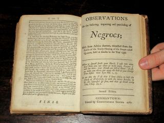 1759 Germantown ABOLITION Saur SOWER Negroes SLAVERY Holy BIBLE