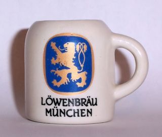 Lowenbrau Munchen Mini Beer Mug Stein Bockling Germany