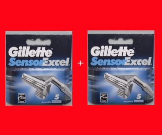 5x2 10 Gillette Sensor Excel Razor Blades Cartridges