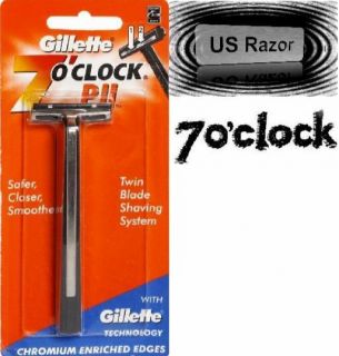 Gillette Trac II Razor Cartridge Refills 7 O Clock PII Metal Shaver