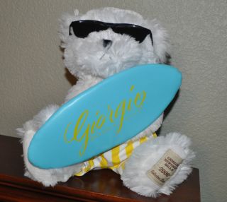 Giorgio Beverly Hills OH SO SOFT 2008 surfboard plush teddy bear
