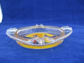  Clear Glass Ashtray Best Western Eastern Motel Painted Googie Sign Red