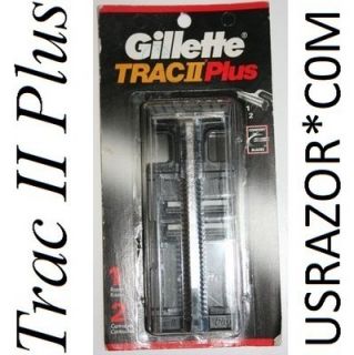 Original Gillette Trac II 2 PLUS Razor handle Shaver W 3 Blades Refill