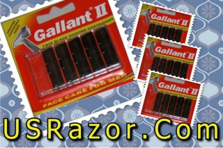 20 Gallant Blades Fits Gillette Trac II Plus Razor Twin Cartridges