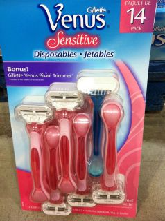 14 Gillette Venus Sensitive Disposables Jetables Razors Women Blades