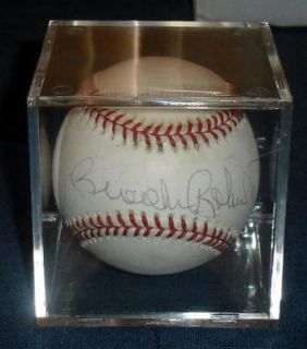 Brooks Robinson Hand Signed Baseball Rawlings Gene Budig w Cube w COA