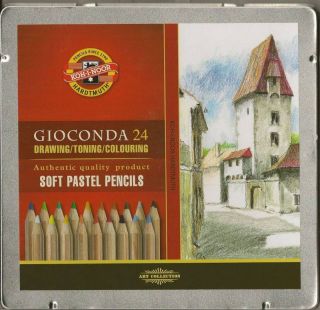 GIOCONDA KOH I NOOR HARDTMUTH 24 Soft Pastel Pencil Set in Tin Draw