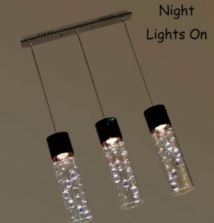 Glass Shade Crystal Ceiling Lighting Pendant Lamp Light x 3 (Purple