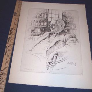 Super Orig Etching Print Alexander Stern 1938 of Goudy