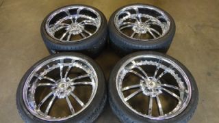 NEW 21 CAMARO RS FORTUNE ALLOY FS5 STAGGERED CHROME WHEELS & TIRES