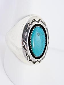  Silver Mens Turquoise Shadowbox Ring Size 10 5 by T Goodluck