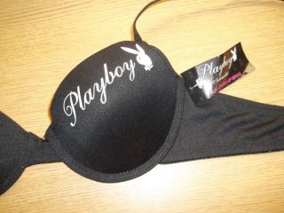 Size 34B Playboy Pushup Bra Black