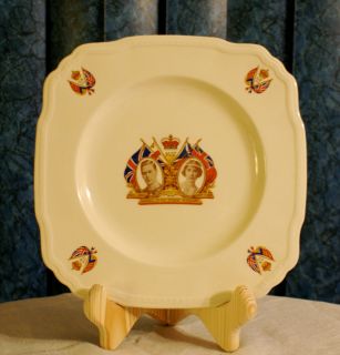 King George VI Queen E Coronation Meakin Plate 1937