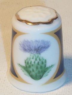 George and Co Worcester Royal Commemorative Thimble Scotish Thistle E