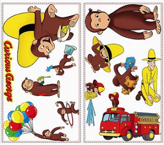 New Large 24 Curious George Kids Wall Stickers Decals