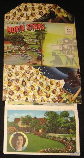 Hollywood Stars Homes 1940 Postcard Packet Shirley Temple Judy Garland