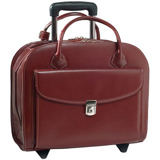 McKlein Glen Ellyn Detachable Leather Wheeled Briefcase w Series