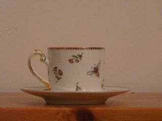 Godinger Primavera Bone China Gold Rim Tea Cup Saucer Set Butterfly