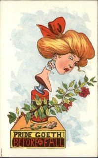 Pride Goeth Before Fall Bobble Head Woman Vinegar Valentine Comic
