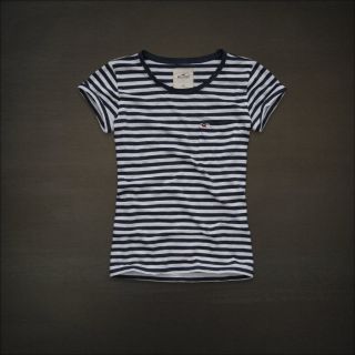  Hollister by Abercrombie womens Classic Stripe Graphic Tee T Shirt NWT