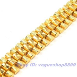 14mm GRAND MEN 18K YELLOW GOLD PLATED BRACELET SOLID FILL GP CHAIN