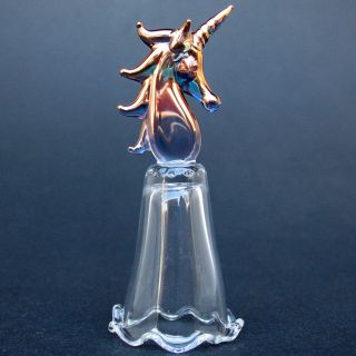 Unicorn Hand Blown Glass Thimble Crystal Gold Figurine