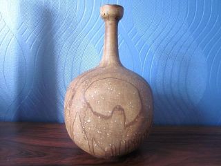 German Studio Art Pottery Vase Ceramic Gerhard Liebenthron Sgrafo Dec